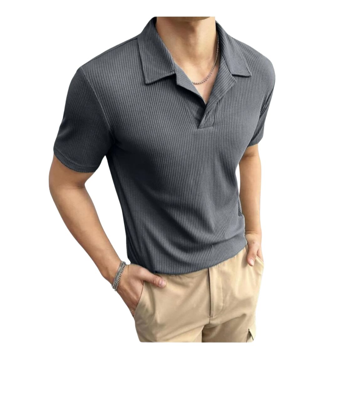 Zenbers

Polo Tshirt Waffle Knit Charcoal Grey